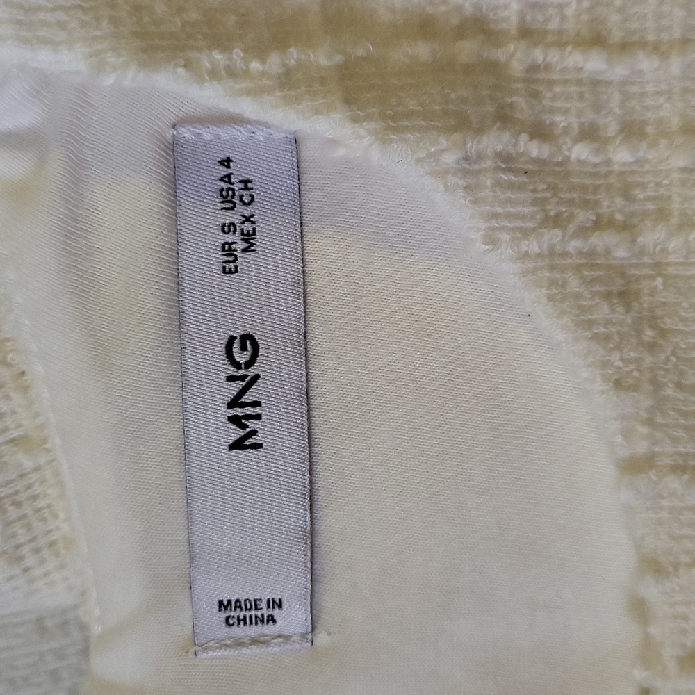 Mango Textured Mini Dress In Off White 4 NWT - Picture 6 of 11